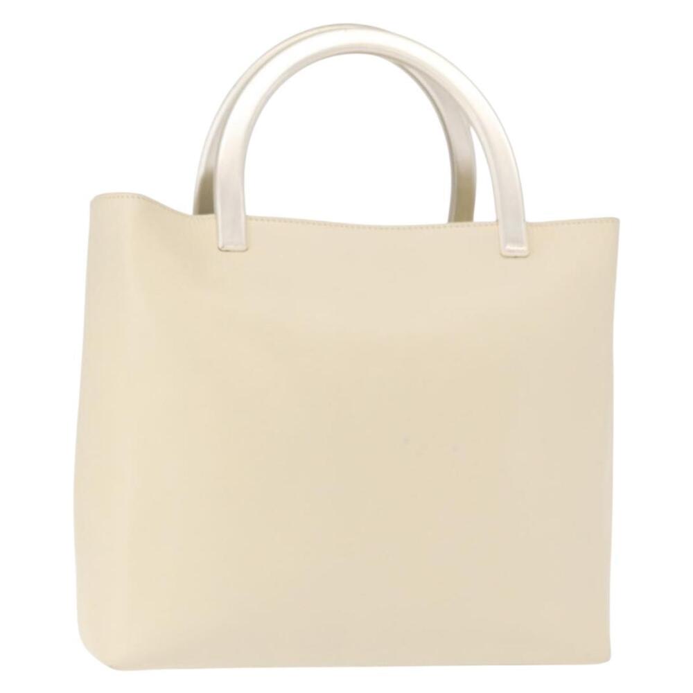 PRADA Hand Bag Leather White Auth 156869 - Picture 1 of 16
